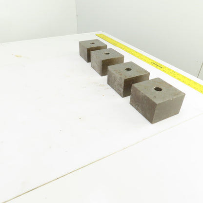3-3/4x4x 2-5/8" Thick Flat Steel Block Target Bracing Plate Welding Lot Of 4