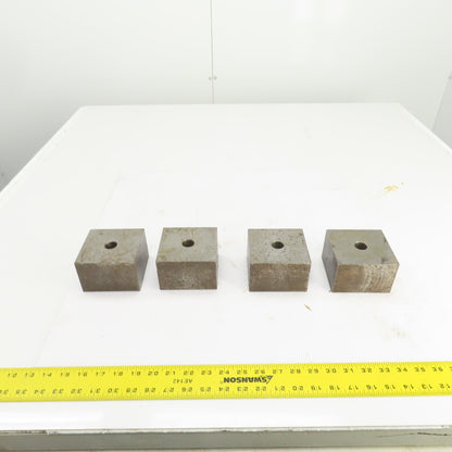 3-3/4x4x 2-5/8" Thick Flat Steel Block Target Bracing Plate Welding Lot Of 4