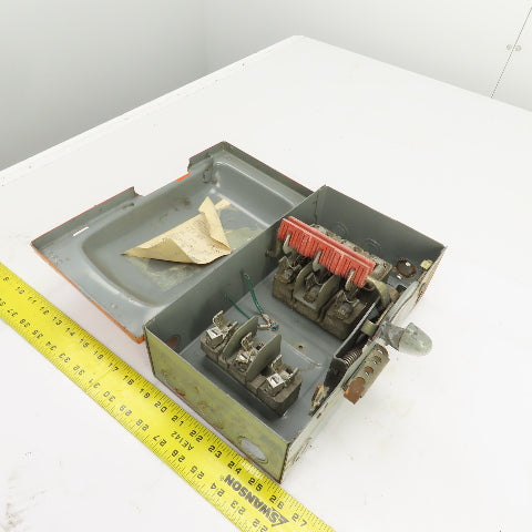 Square D H36 30A Single Thow Fusible Safety Disconnect Switch 600VAC 5-20HP