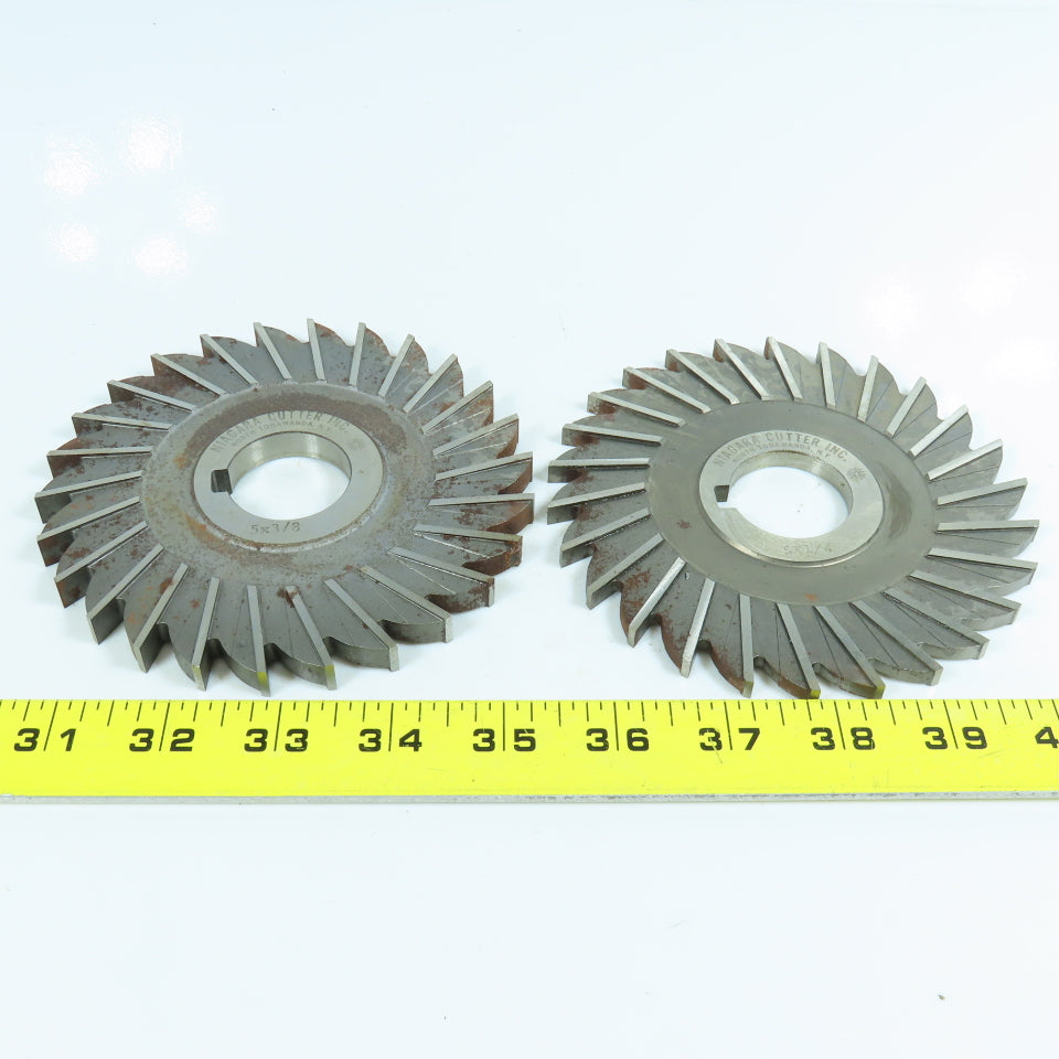 Niagara 5"x 1/4" & 3/8" Side Milling Cutter 1-1/4" Arbor Straight 26 Tooth Lot/2