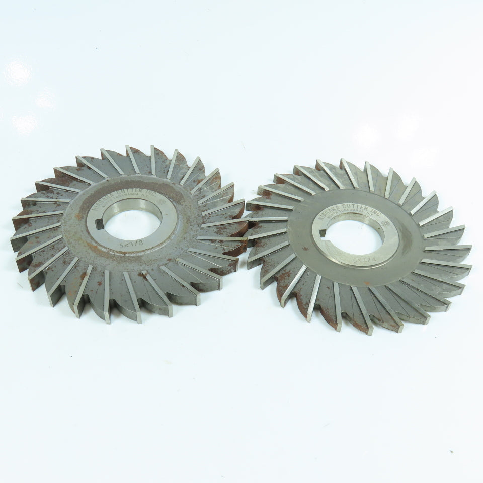 Niagara 5"x 1/4" & 3/8" Side Milling Cutter 1-1/4" Arbor Straight 26 Tooth Lot/2