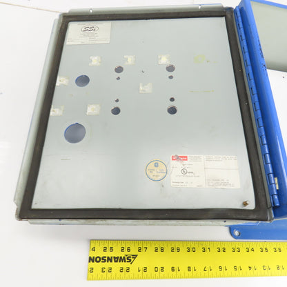 Hoffman A-1412CH 14" x 12" x 6" Wall Mount Electrical Enclosure W/Backplate