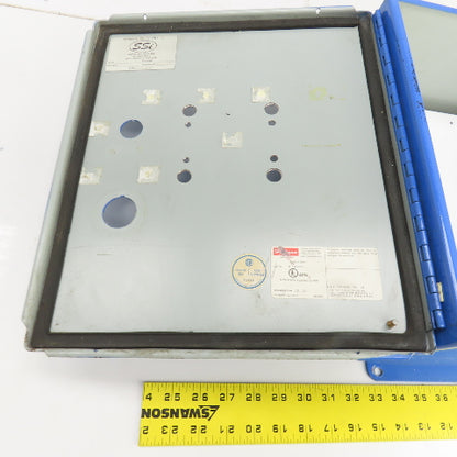 Hoffman A-1412CH 14" x 12" x 6" Wall Mount Electrical Enclosure W/Backplate