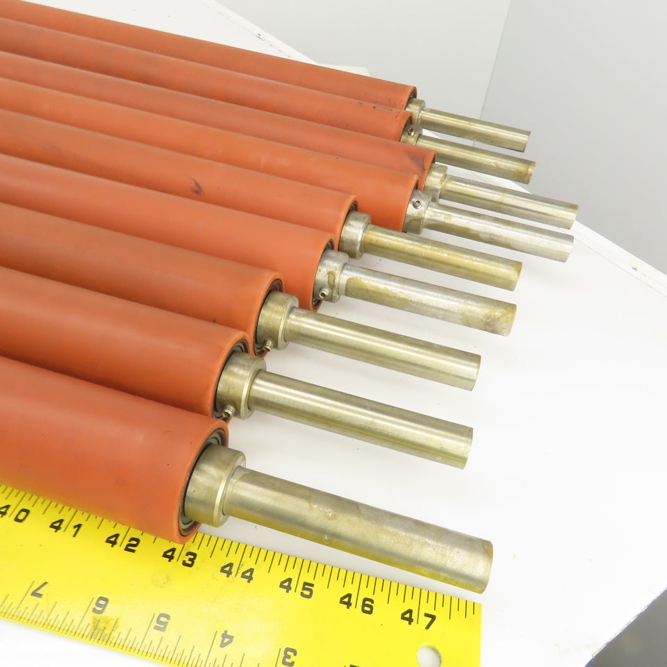 2"OD 44-1/4" Between Frame 20mm Axle Smooth Rubber Gravity Conveyor Roller Lot/9