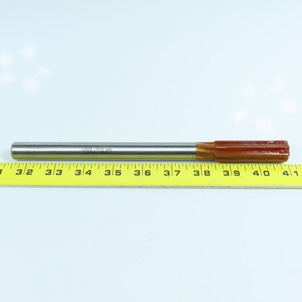 L&I LV533 .7570" Chucking Reamer 8 Flute 5/8" Shank 2-1/2" LOC 9-1/2" OAL USA