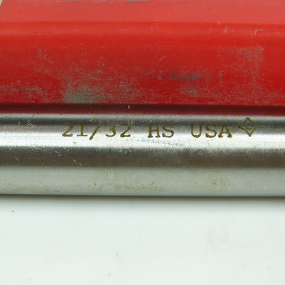 Cleveland 21/32" Chucking Reamer 8 Flute 9/16" Shank 2-5/16" LOC 9" OAL USA