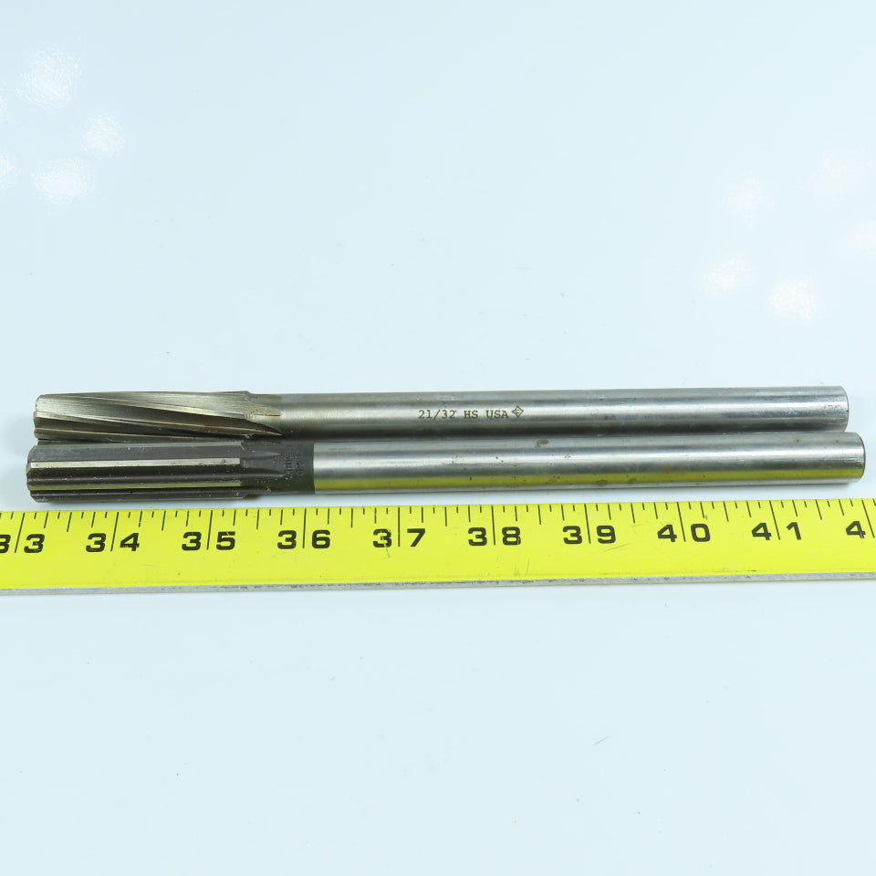 Cleveland & Chicago 21/32" Chucking Reamer 8 Flute 9/16" Shank 9" OAL Lot of 2