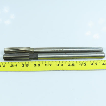 Cleveland & Chicago 21/32" Chucking Reamer 8 Flute 9/16" Shank 9" OAL Lot of 2