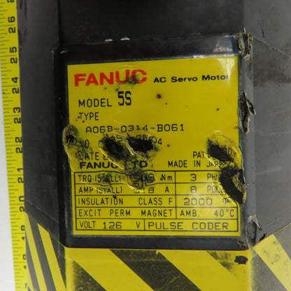 Fanuc A06B-0314-B061 5S AC Servo Motor 2000RPM 126V 3PH  W/Pulse Coder