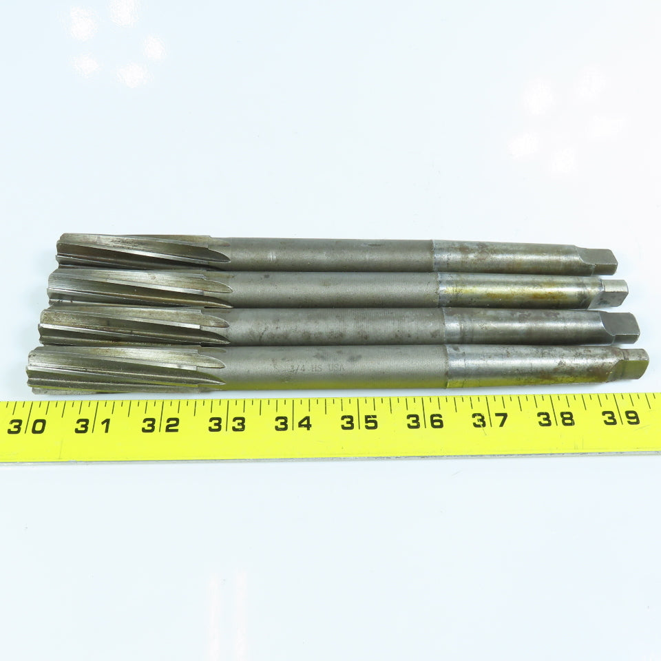 Cleveland 3/4" Morse Taper Chucking Reamer 8 Flute 2-9/16" LOC MT2 Shank Lot/4