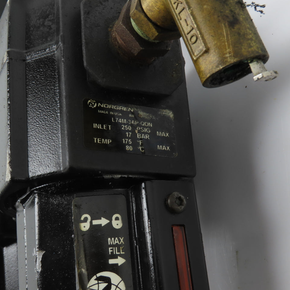 L74M-3AP-QDN Pneumatic Filter-Regulator-Lubricator FRL Assembly 250PSI