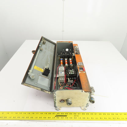 Square D 27A Motor Starter Enclosure 600V 120V Coil W/Disconnect