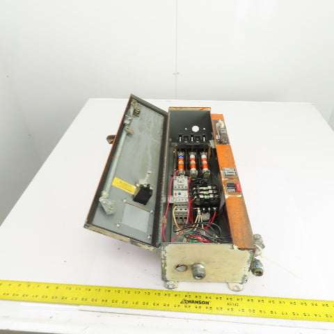 Square D 27A Motor Starter Enclosure 600V 120V Coil W/Disconnect
