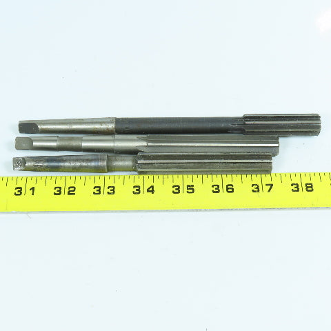 Misc. 19/32" Morse Taper Chucking Reamer Straight Flute MT1 Shank Lot of 3