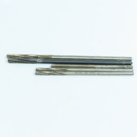 Misc. 3/16", 13/64", 1/4" Morse Taper Chucking Reamer MT1 Shank Lot/4
