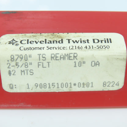 Cleveland .8790" Morse Taper Chucking Reamer MT3 Shank 2-5/8" LOC 10" OAL