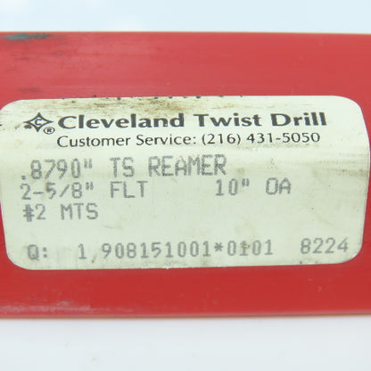 Cleveland .8790" Morse Taper Chucking Reamer MT3 Shank 2-5/8" LOC 10" OAL