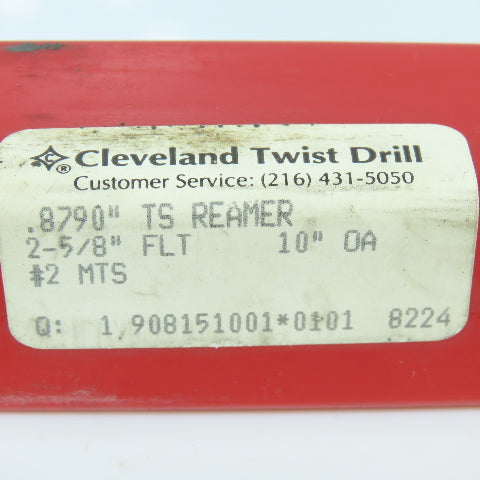 Cleveland .8790" Morse Taper Chucking Reamer MT3 Shank 2-5/8" LOC 10" OAL