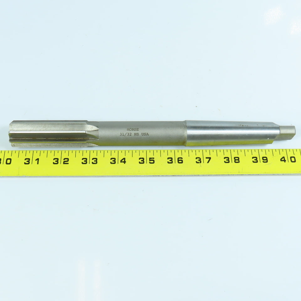 Morse 31/32" Chucking Reamer Straight 8 Flute MT3 Shank 2-5/8" LOC 10" OAL