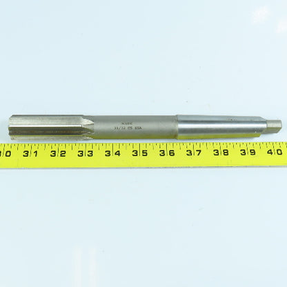 Morse 31/32" Chucking Reamer Straight 8 Flute MT3 Shank 2-5/8" LOC 10" OAL
