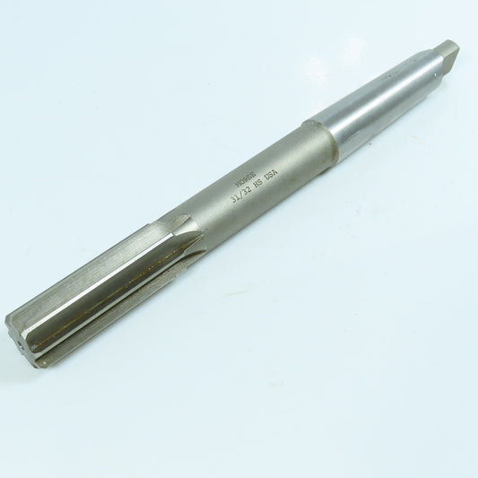 Morse 31/32" Chucking Reamer Straight 8 Flute MT3 Shank 2-5/8" LOC 10" OAL