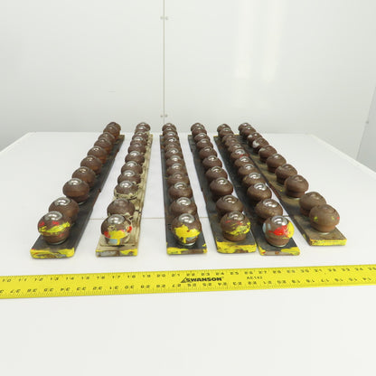 31" L x 2-7/8" H Steel Ball Transfer Assembly Lot of 6 Units