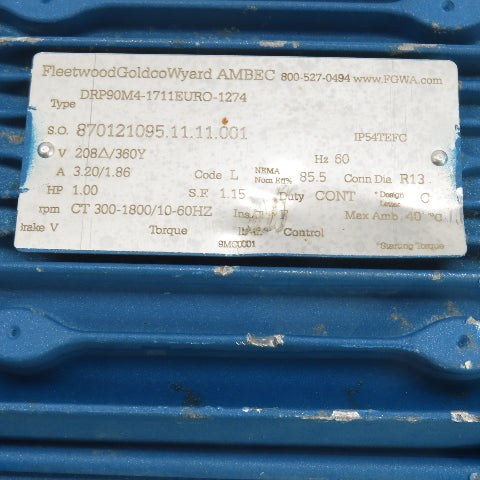 Fleetwood SEW SA57DRP90M4 47.32:1 Ratio Gear Reducer 1HP 3PH 6.3-38RPM Out
