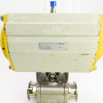 Sonic Torque ST90 Pneumatic Valve Actuator W/Sharpe CF3M Sanitary Valve 120PSI