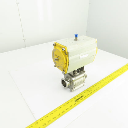 Sonic Torque ST90 Pneumatic Valve Actuator W/Sharpe CF3M Sanitary Valve 120PSI