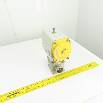 Sonic Torque ST90 Pneumatic Valve Actuator W/Sharpe CF3M Sanitary Valve 120PSI