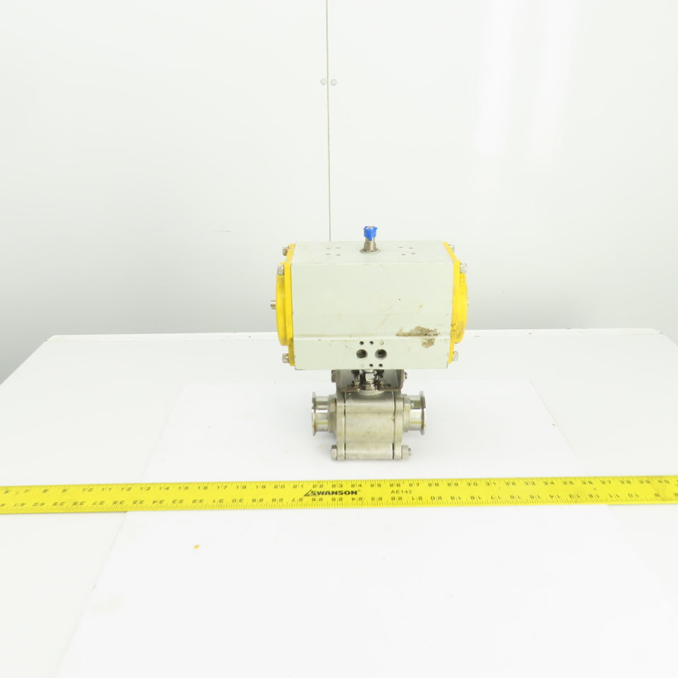 Sonic Torque ST90 Pneumatic Valve Actuator W/Sharpe CF3M Sanitary Valve 120PSI