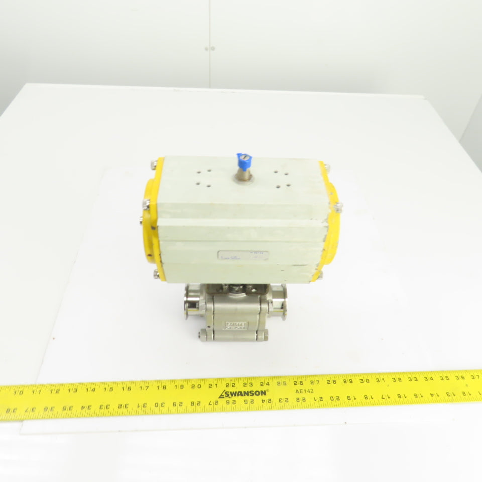 Sonic Torque ST90 Pneumatic Valve Actuator W/Sharpe CF3M Sanitary Valve 120PSI