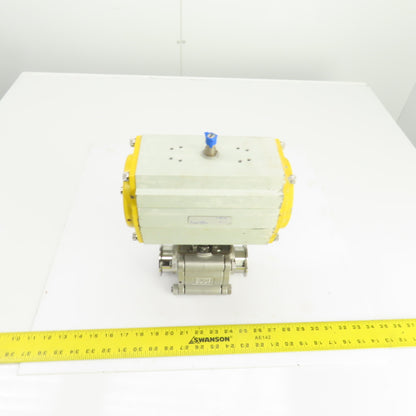 Sonic Torque ST90 Pneumatic Valve Actuator W/Sharpe CF3M Sanitary Valve 120PSI