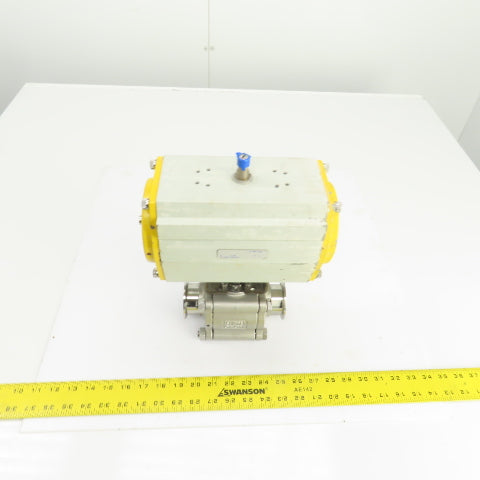 Sonic Torque ST90 Pneumatic Valve Actuator W/Sharpe CF3M Sanitary Valve 120PSI