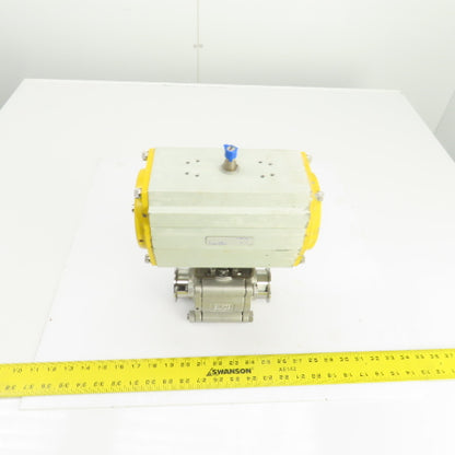 Sonic Torque ST90 Pneumatic Valve Actuator W/Sharpe CF3M Sanitary Valve 120PSI