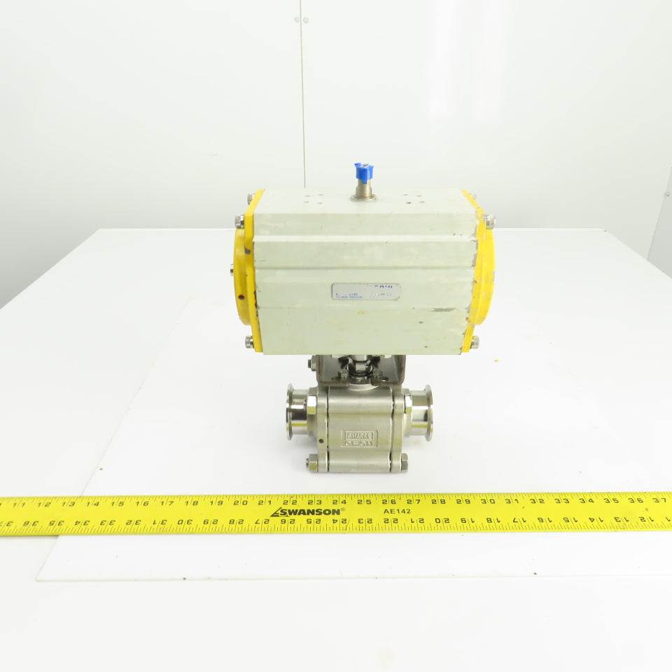 Sonic Torque ST90 Pneumatic Valve Actuator W/Sharpe CF3M Sanitary Valve 120PSI