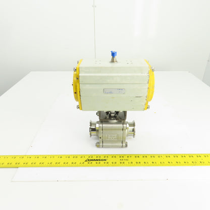 Sonic Torque ST90 Pneumatic Valve Actuator W/Sharpe CF3M Sanitary Valve 120PSI