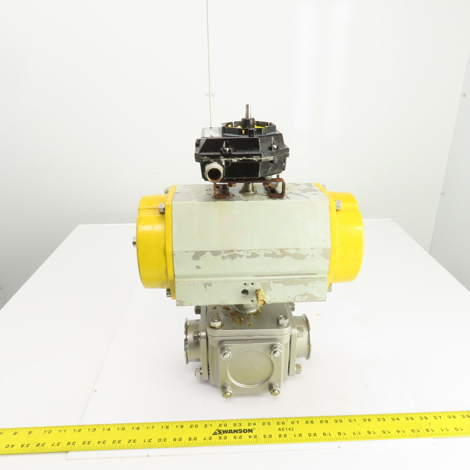 Sonic Torque Pneumatic Valve Actuator W/Sharpe 3 Way Sanitary Valve & FMYB-5220