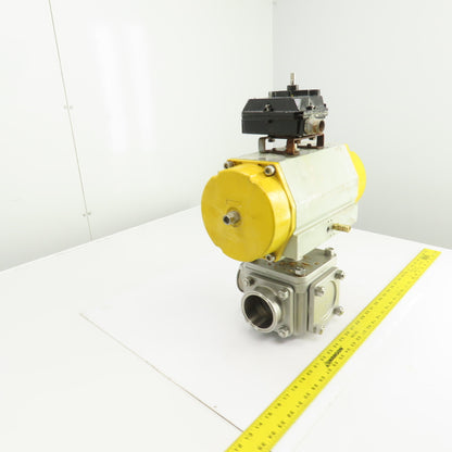 Sonic Torque Pneumatic Valve Actuator W/Sharpe 3 Way Sanitary Valve & FMYB-5220