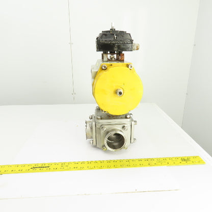 Sonic Torque Pneumatic Valve Actuator W/Sharpe 3 Way Sanitary Valve & FMYB-5220