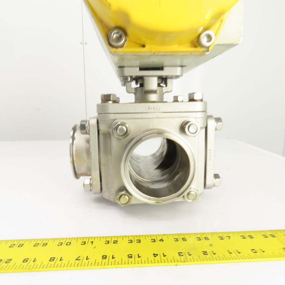 Sonic Torque Pneumatic Valve Actuator W/Sharpe 3 Way Sanitary Valve & FMYB-5220