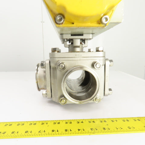 Sonic Torque Pneumatic Valve Actuator W/Sharpe 3 Way Sanitary Valve & FMYB-5220