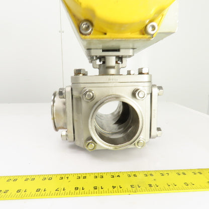 Sonic Torque Pneumatic Valve Actuator W/Sharpe 3 Way Sanitary Valve & FMYB-5220
