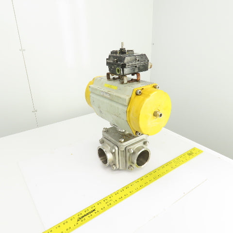 Sonic Torque Pneumatic Valve Actuator W/Sharpe 3 Way Sanitary Valve & FMYB-5220
