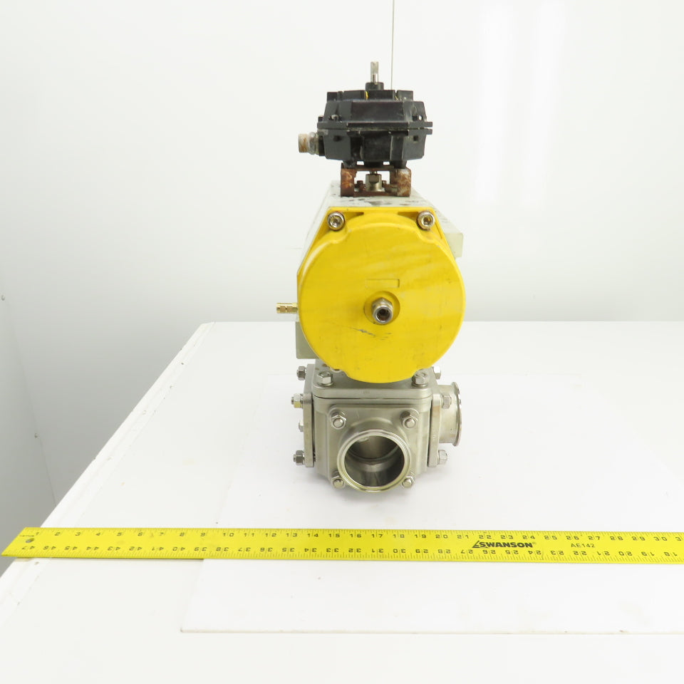 Sonic Torque Pneumatic Valve Actuator W/Sharpe 3 Way Sanitary Valve & FMYB-5220