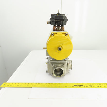 Sonic Torque Pneumatic Valve Actuator W/Sharpe 3 Way Sanitary Valve & FMYB-5220