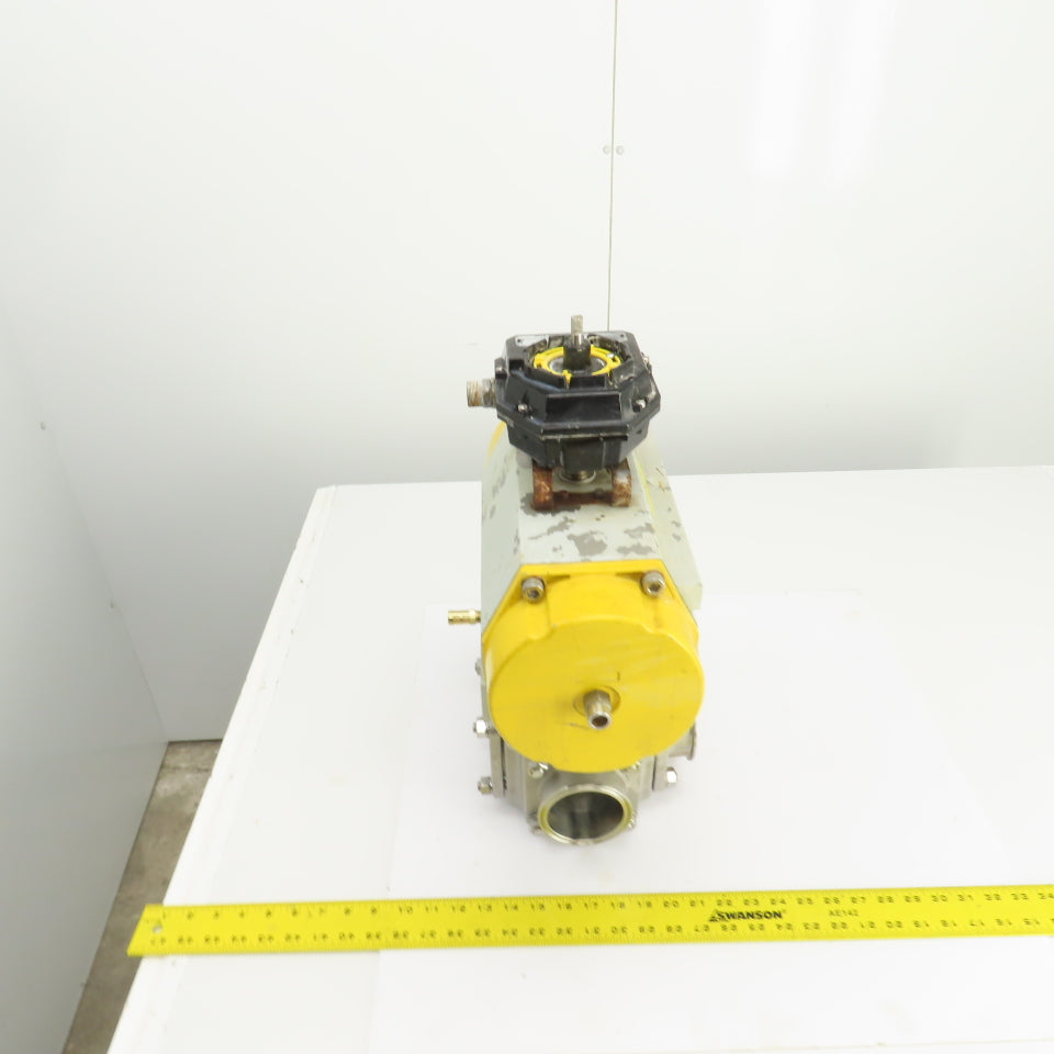 Sonic Torque Pneumatic Valve Actuator W/Sharpe 3 Way Sanitary Valve & FMYB-5220