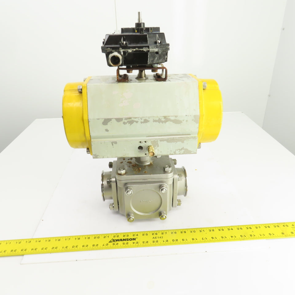 Sonic Torque Pneumatic Valve Actuator W/Sharpe 3 Way Sanitary Valve & FMYB-5220