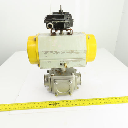 Sonic Torque Pneumatic Valve Actuator W/Sharpe 3 Way Sanitary Valve & FMYB-5220