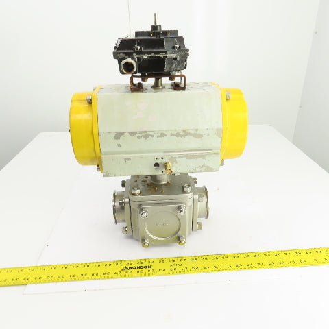 Sonic Torque Pneumatic Valve Actuator W/Sharpe 3 Way Sanitary Valve & FMYB-5220
